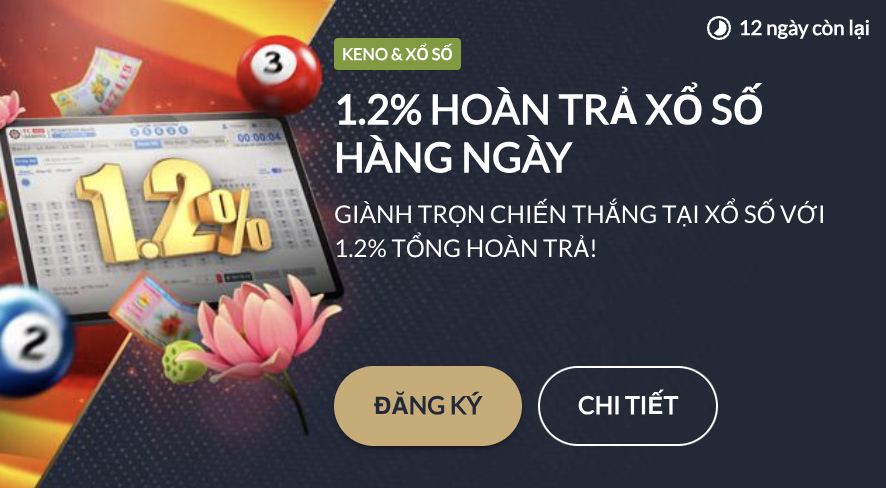 1.2% hoàn trả xổ số 